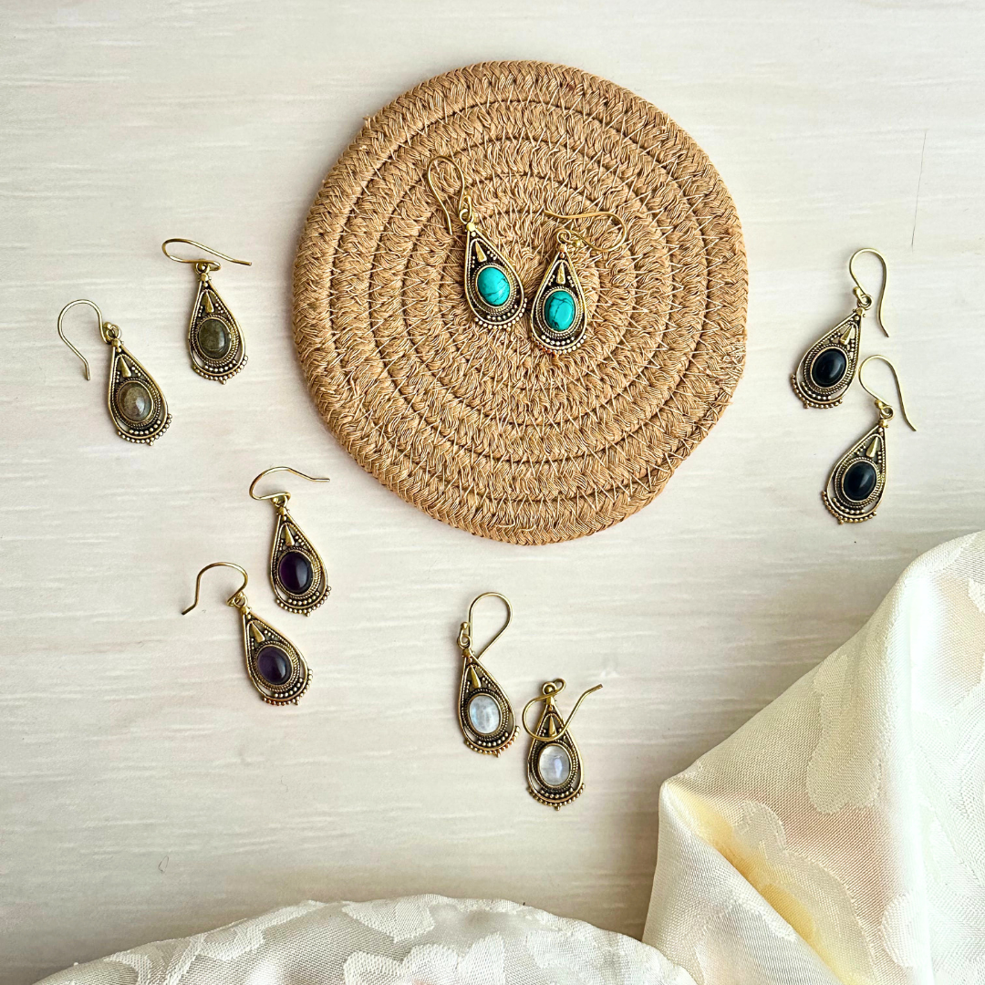 Stone Drop Earrings